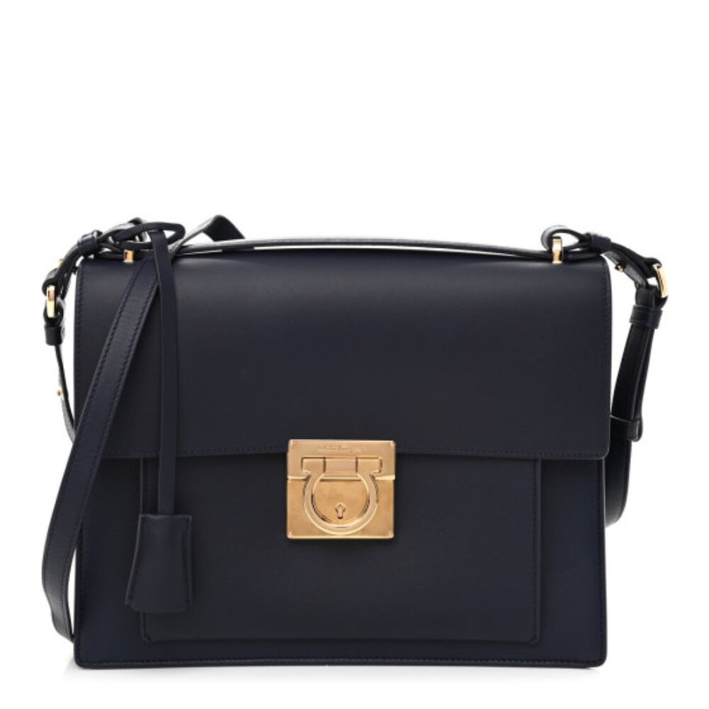 Beautiful, authentic FERRAGAMO Calfskin Marisol Top Handle Shoulder Ba